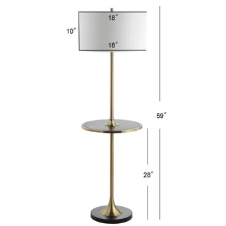 Jamari 59" Metal/Wood LED Floor Lamp with Table