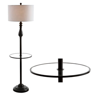 Leanna 60" Metal/Glass LED Side Table and Floor Lamp