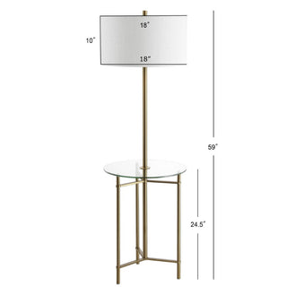 Brooklyn 59" Metal/Glass LED Side Table and Floor Lamp