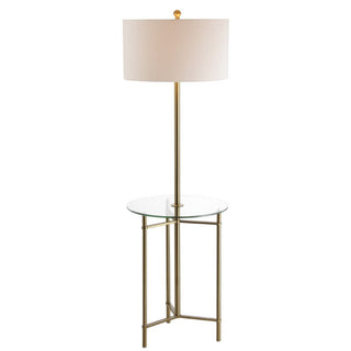 Brooklyn 59" Metal/Glass LED Side Table and Floor Lamp