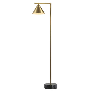 Riley 60" Metal/Marble Cone Shade LED Floor Lamp