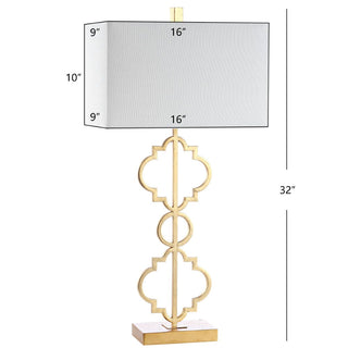 Carnegie 32" Iron Ogee Trellis Modern LED USB Table Lamp