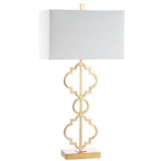 Carnegie 32" Iron Ogee Trellis Modern LED USB Table Lamp