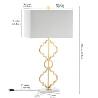 Lindbergh 32" Iron Ogee Trellis Modern LED Table Lamp