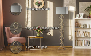 Burgess 64.5" Iron Ogee Trellis Modern LED Floor Lamp