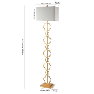 Burgess 64.5" Iron Ogee Trellis Modern LED Floor Lamp