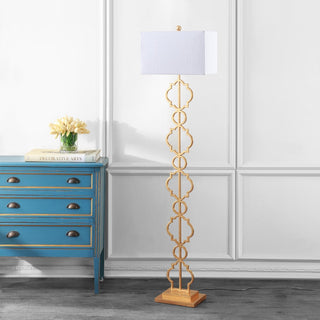 Burgess 64.5" Iron Ogee Trellis Modern LED Floor Lamp