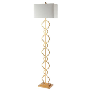 Burgess 64.5" Iron Ogee Trellis Modern LED Floor Lamp