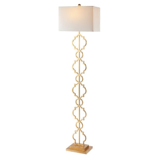 Burgess 64.5" Iron Ogee Trellis Modern LED Floor Lamp