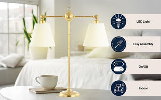 Angelonia 31" 2-Light Library Metal LED Table Lamp