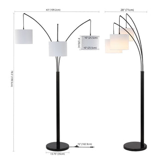 Overarching 78.5" Mid-Century Modern Head-Adjustable Iron LED Arc Floor Lamp