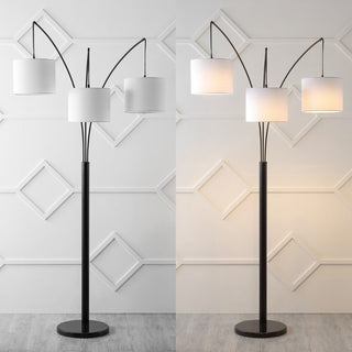 Overarching 78.5" Mid-Century Modern Head-Adjustable Iron LED Arc Floor Lamp