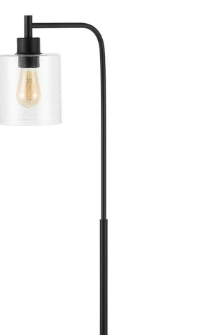 Lila Modern 60" Iron/Seeded Glass Farmhouse Industrial LED Floor Lamp