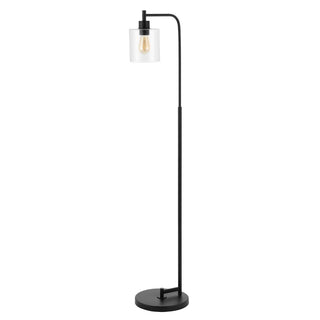 Lila Modern 60" Iron/Seeded Glass Farmhouse Industrial LED Floor Lamp