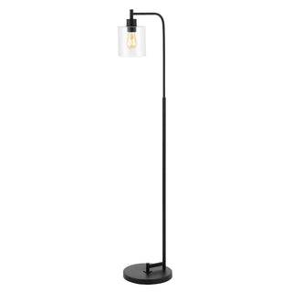 Lila Modern 60" Iron/Seeded Glass Farmhouse Industrial LED Floor Lamp