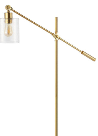 Mary Classic 60" Iron/Seeded Glass Adjustable Head Modern LED Floor Lamp