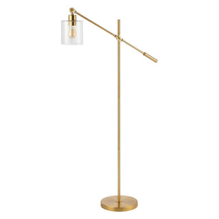 Mary Classic 60" Iron/Seeded Glass Adjustable Head Modern LED Floor Lamp