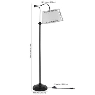 Kelley 68.5" Metal Traditional Swing Arm LED Floor Lamp