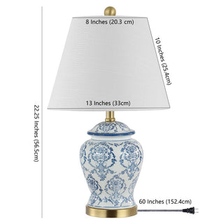 Griffith 22.25" Traditional Classic Chinoiserie Ceramic LED Table Lamp