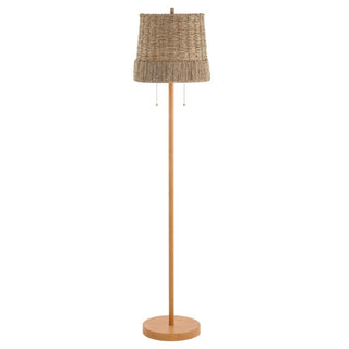 nymoe 61" Coastal Bohemian Iron/Rattan LED Floor Lamp with Pull-Chain