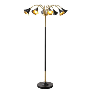 Cone 61" 10-Light Mid-Century Modern Iron Medusa Multi Head LED Floor Lamp