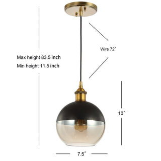 Amaryllis 7.5" Adjustable Drop Globe Metal/Glass LED Pendant