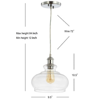 Bellflower Adjustable Drop Metal/Glass LED Pendant