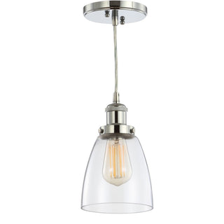 Clematis 5.5" Adjustable Metal/Glass LED Pendant