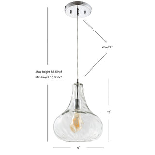 Raymy 9" Adjustable Metal/Glass LED Pendant