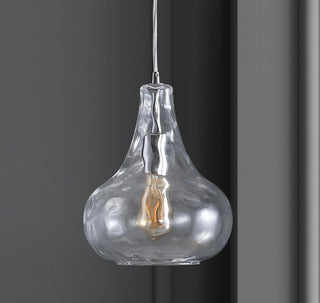 Raymy 9" Adjustable Metal/Glass LED Pendant