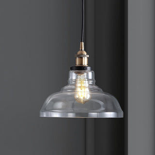 Sam 11" Farmhouse Metal/Glass LED Pendant