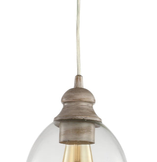 Kea 6.25" Adjustable Greige Glass LED Pendant