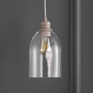 Kea 6.25" Adjustable Greige Glass LED Pendant