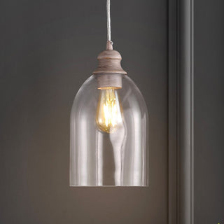 Kea 6.25" Adjustable Greige Glass LED Pendant