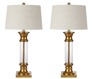 Kate 32" Metal/Glass LED Table Lamp, Set of 2