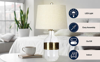 Olive 25.5" Glass LED Table Lamp