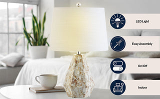 Jake 21" Seashell LED Table Lamp, Set of 2