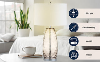 Darvin 26.5" Glass/Metal LED Table Lamp