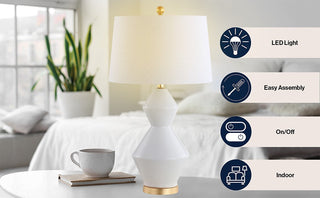 Bankok 29" Geometric Ceramic/Metal LED Table Lamp