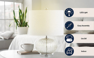 Memuru 21" Mercury Glass LED Table Lamp