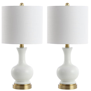 Foxglove 22" Glass/Metal LED Table Lamp, Set of 2