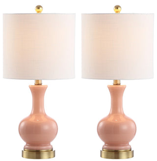 Foxglove 22" Glass/Metal LED Table Lamp, Set of 2