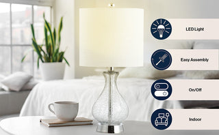 Marigold 21" Metal/Bubble Glass LED Table Lamp