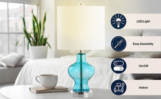 Glory 20.5" Glass/Metal LED Table Lamp