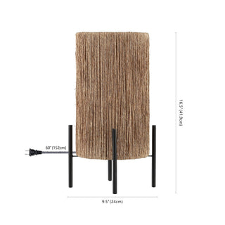 Wall 16.5" Coastal Minimalist Rattan LED Table Lamp