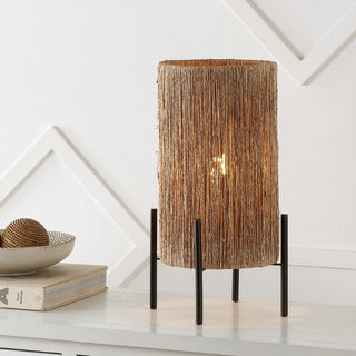 Wall 16.5" Coastal Minimalist Rattan LED Table Lamp