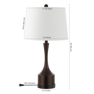 BOBOMOMO 26" Classic French Country Iron LED Table Lamp with USB Charging Port