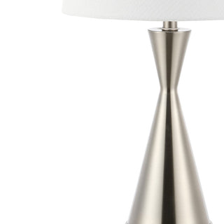 Geoff Brushed 26" Classic French Country Iron LED Table Lamp with USB Charging Port