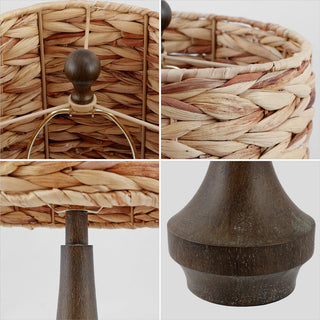 Campana 21" Rustic Farmhouse Handwoven Rattan/Resin LED Table Lamp