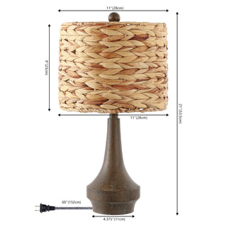 Campana 21" Rustic Farmhouse Handwoven Rattan/Resin LED Table Lamp